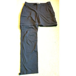 Womens Pants-REI CO-OP-gray nylon stretch 'Sahara Convertible' hiking outdoor-12